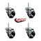 Service Caster 3 Inch Soft Rubber Wheel Swivel 34 Inch Threaded Stem Caster Set with Brake SCC SCC-TS20S314-SRS-TLB-34212-4 - alternate 3